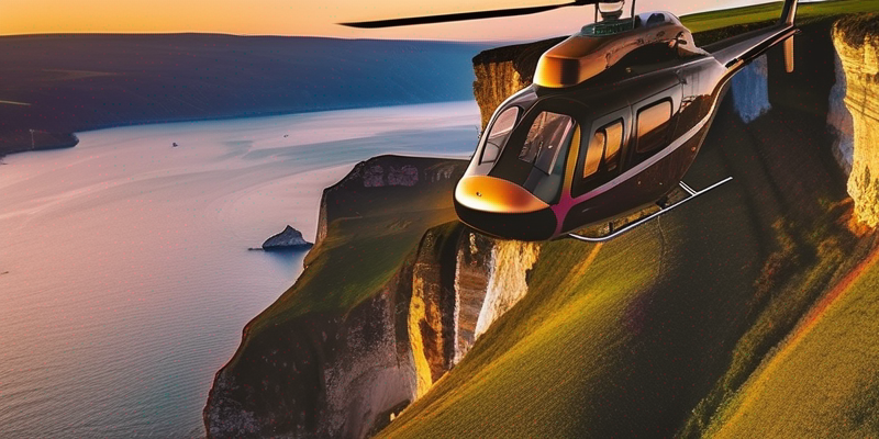 Champagne Sunset Helicopter Tour Over Coastal Cliffs